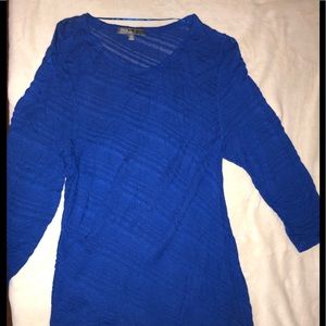 89th and Madison asymmetrical bright blue sweater